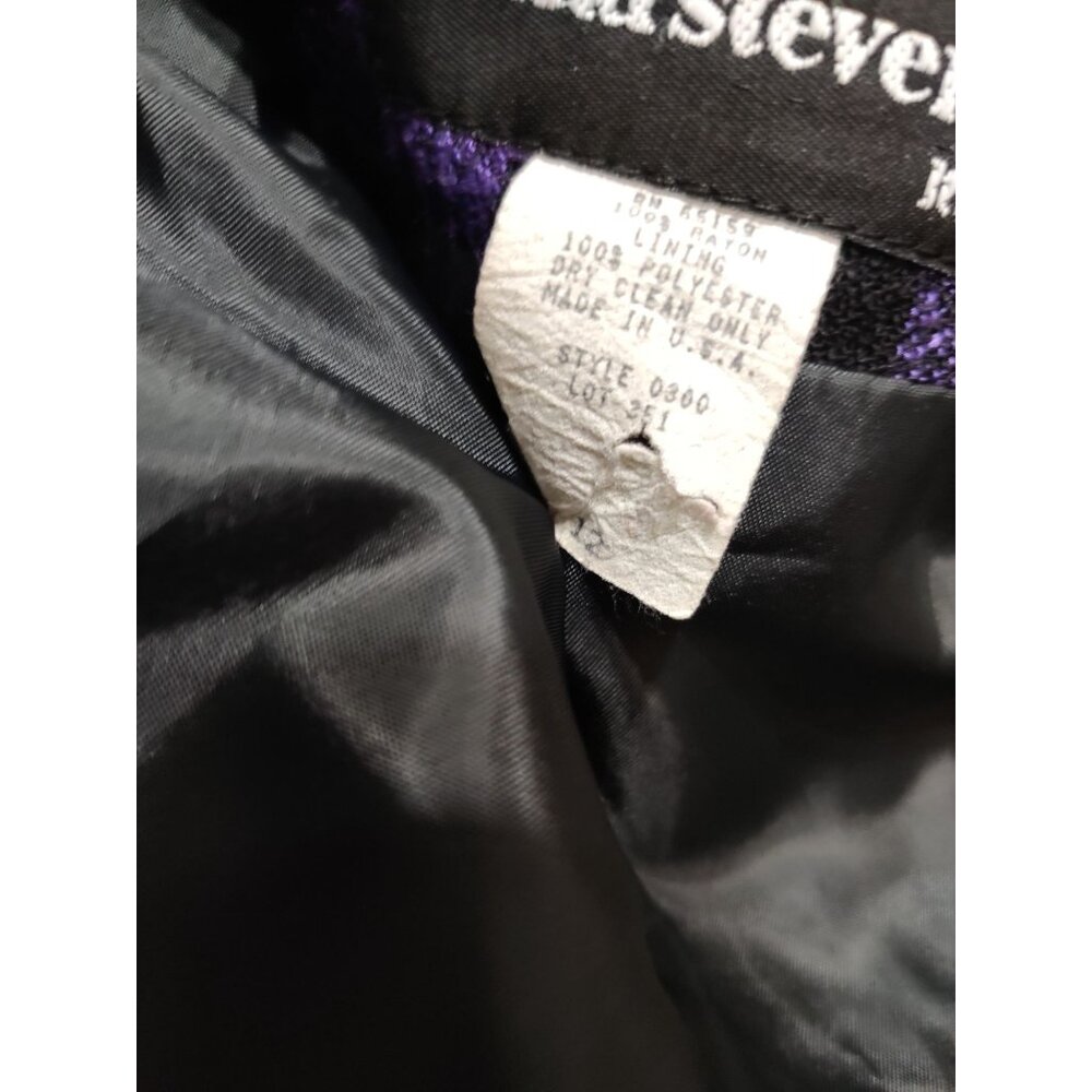 Vintage Chad Stevens 12 Purple Plaid Double Breasted Power Suit Blazer Made USA - Picture 7 of 13